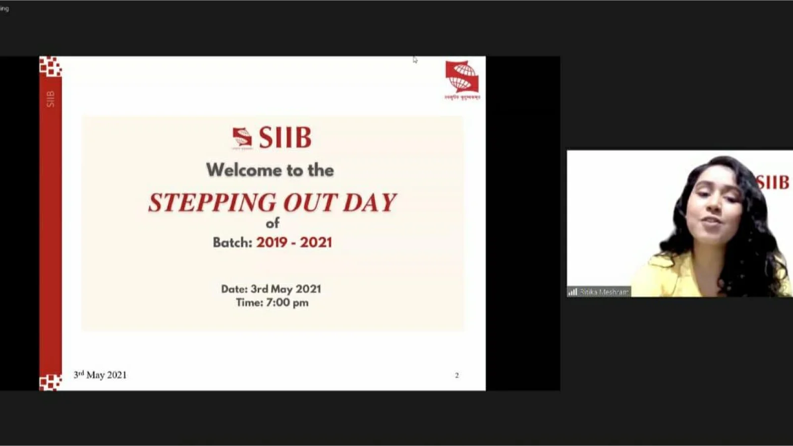 Virtual Stepping Out Day Ceremony of SIIB