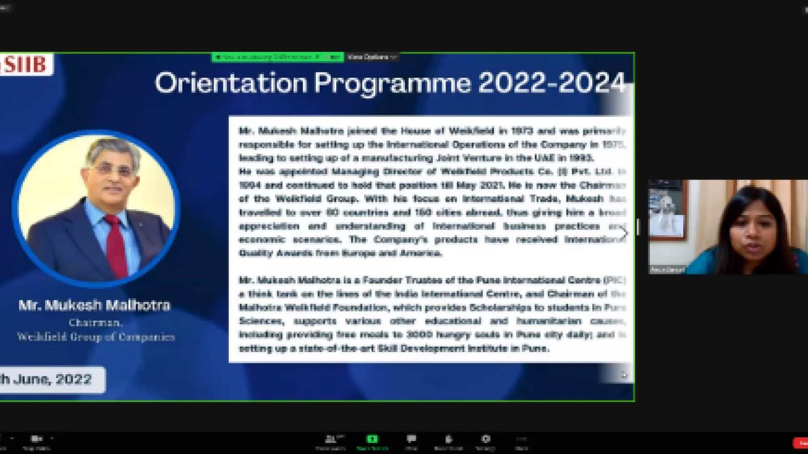 SIIB ORIENTATION PROGRAMME 2022-24
